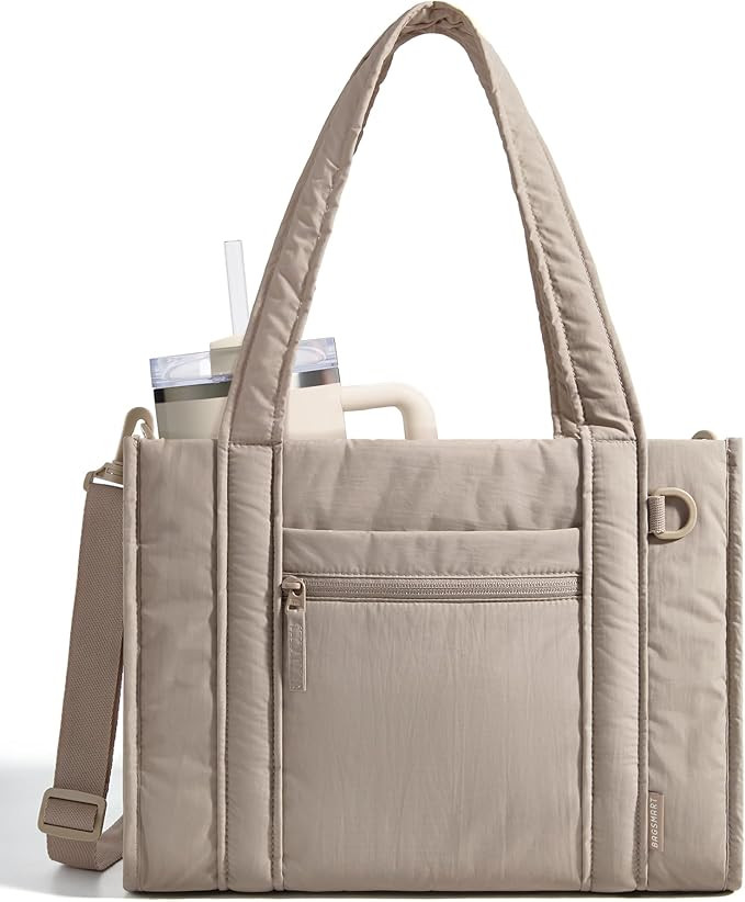 Boxy Tote Bag for Women, Crossbody Bag with Zipper, Crush Bow Purses for Travel Work College | Amazon (US)