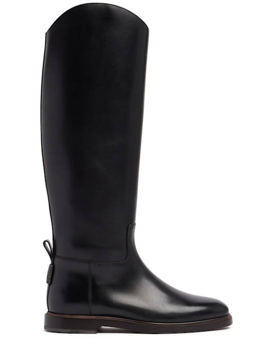 20mm Leather riding boots | Luisaviaroma