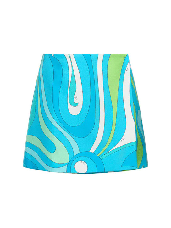 Printed silk twill mini skirt | Luisaviaroma