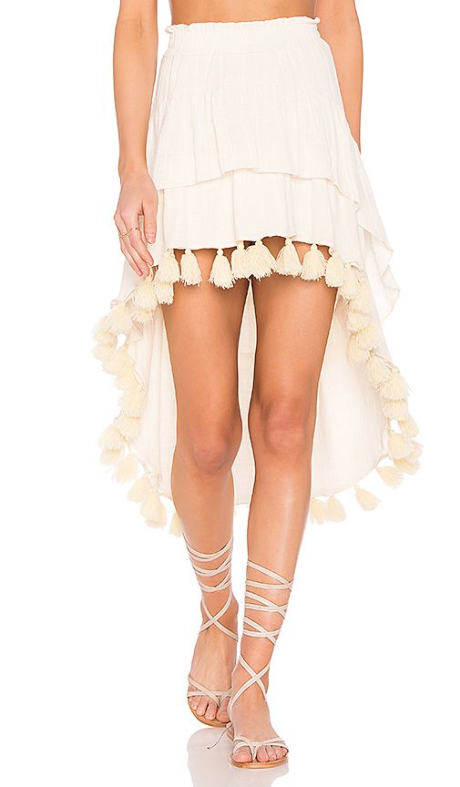 MISA Los Angeles Santina Skirt in Cream. - size L (also in M,S,XS) | Revolve Clothing