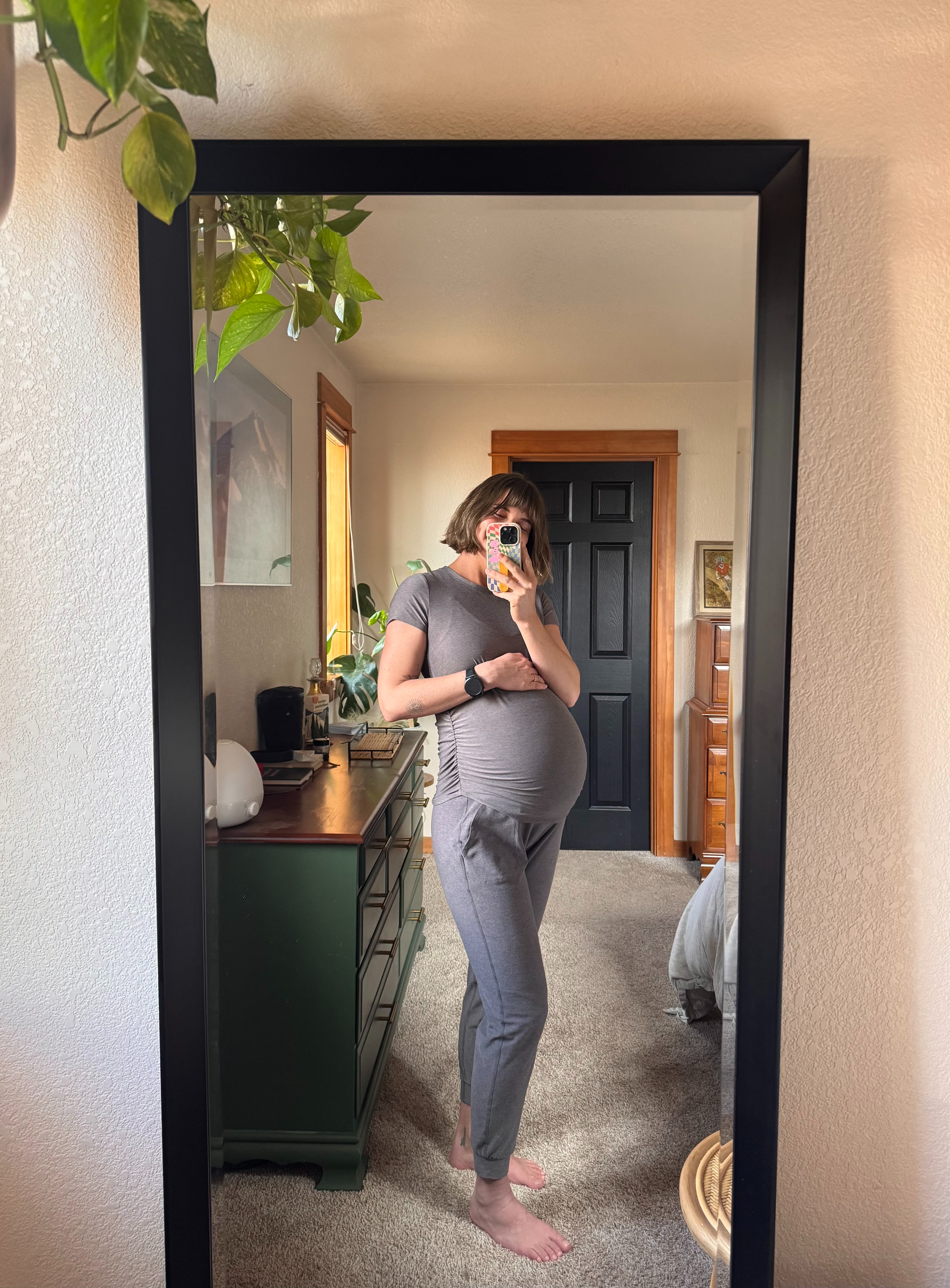 My go-to comfy maternity outfit! This ultra soft maternity tee paired with my fav maternity joggers are an easy everyday mom look! So easy to just throw on and go! 

 #LTKootd #LTKmomlife #LTKBump