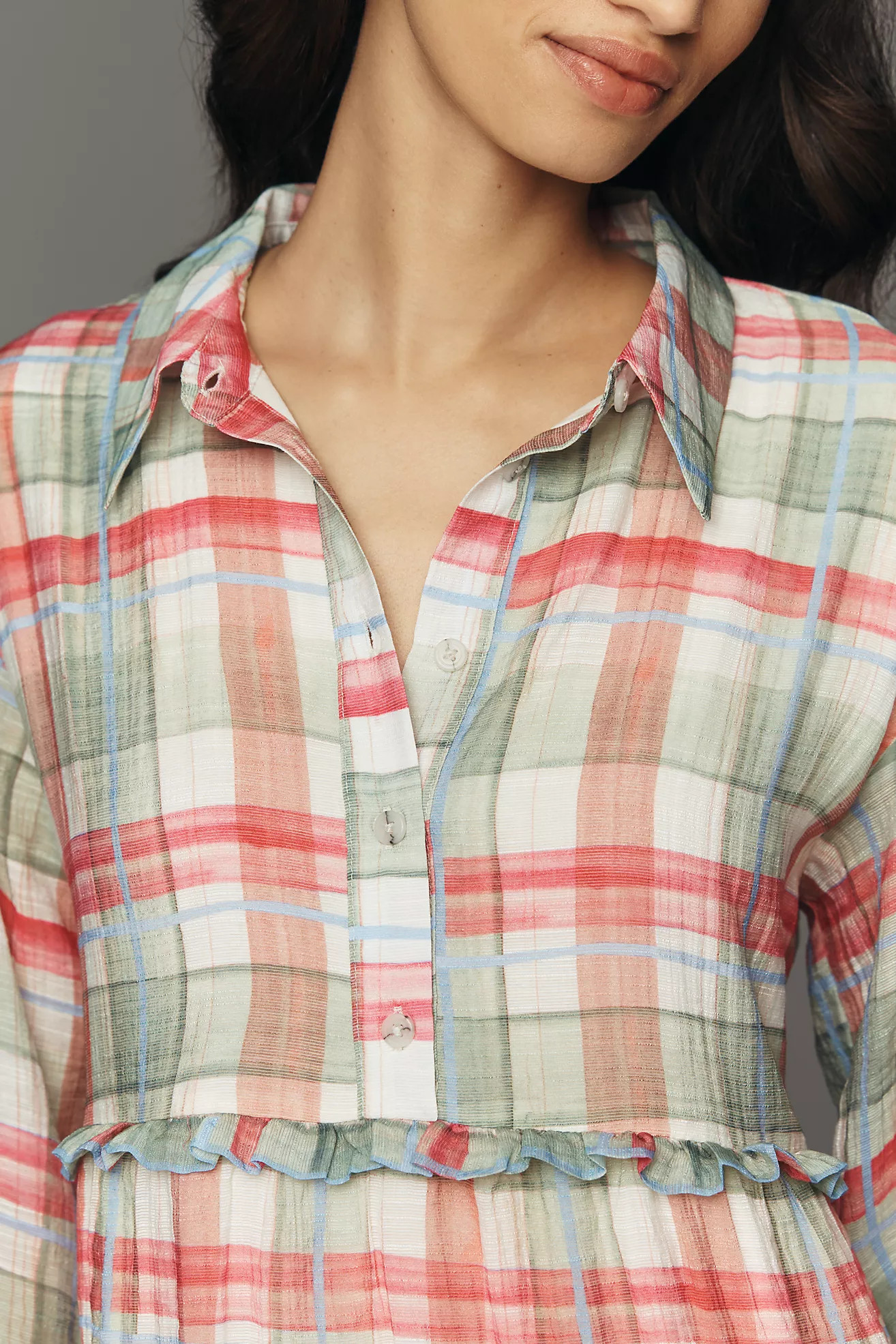 Bettina Tiered Mini Shirt Dress by Maeve | Anthropologie (US)