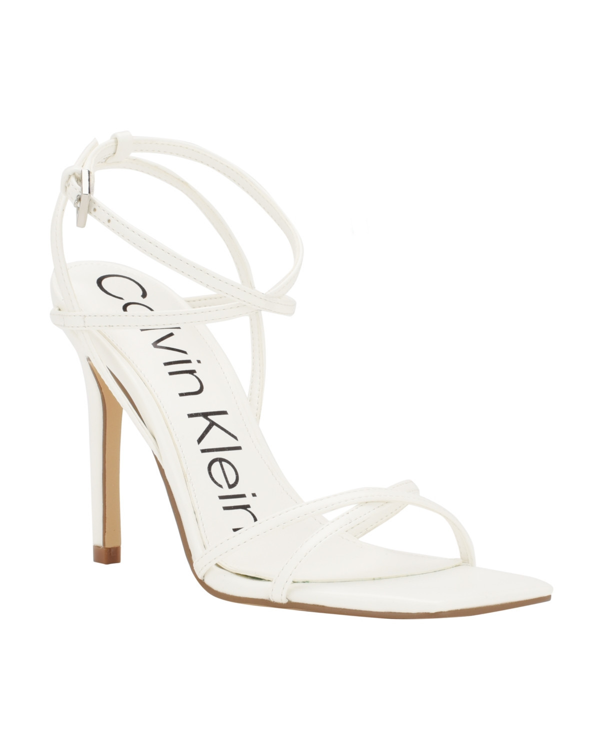 Calvin Klein Women's Tegin Strappy High Stiletto Sandals - White | Macy's