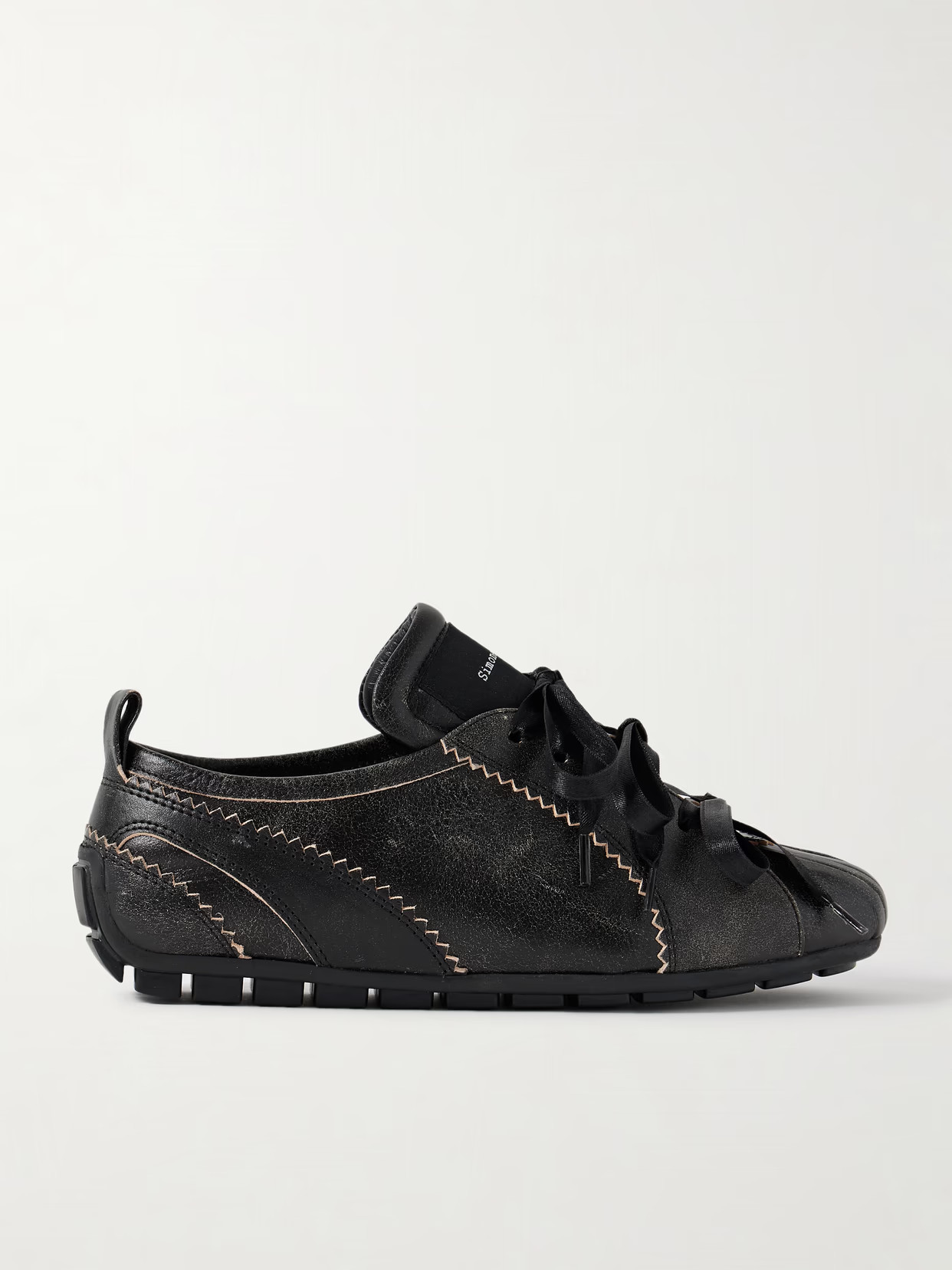 Simone Rocha - Cracked-leather Sneakers - Brown | NET-A-PORTER (US)
