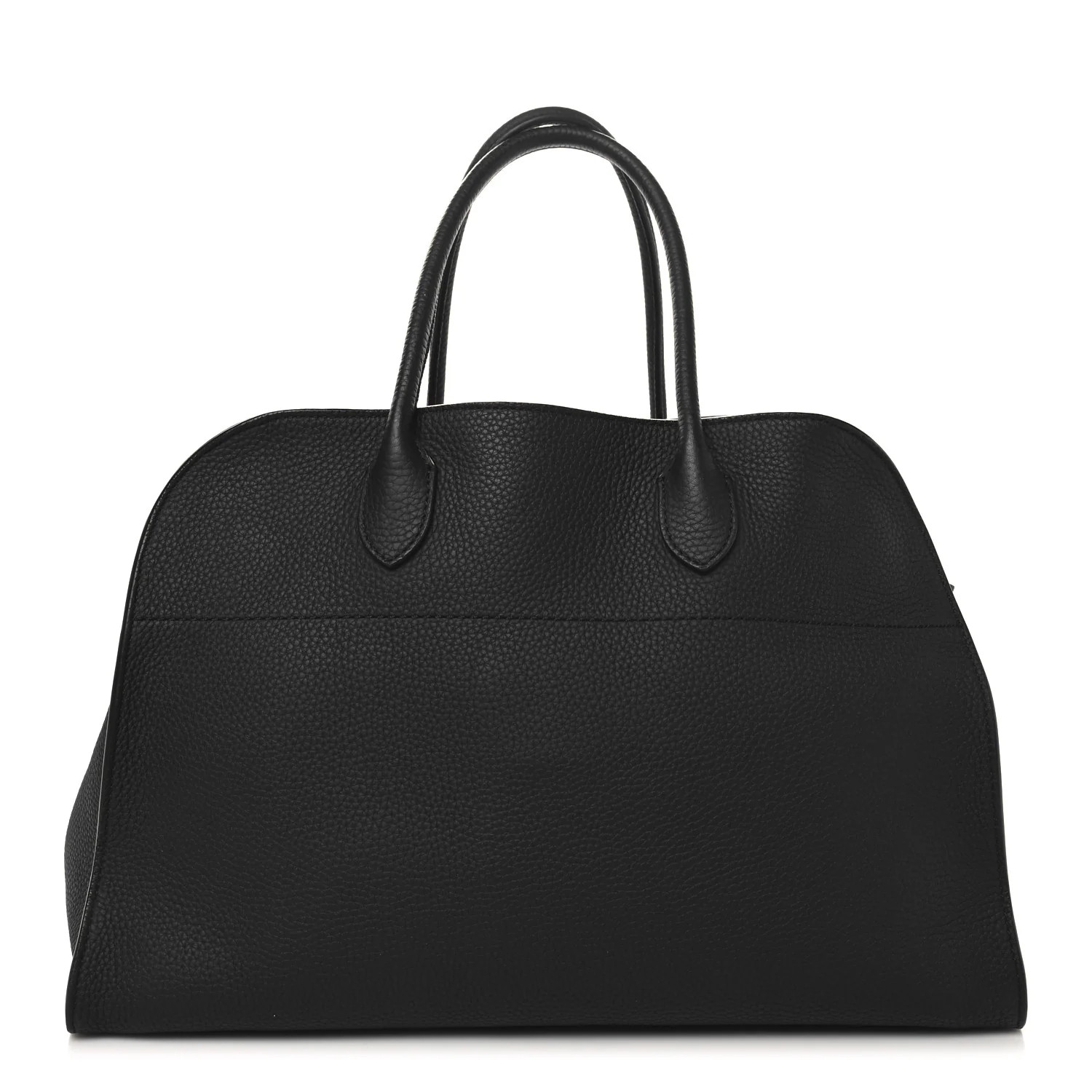 The Row Matte Grained Calfskin Soft Margaux 15 Black | FASHIONPHILE (US)