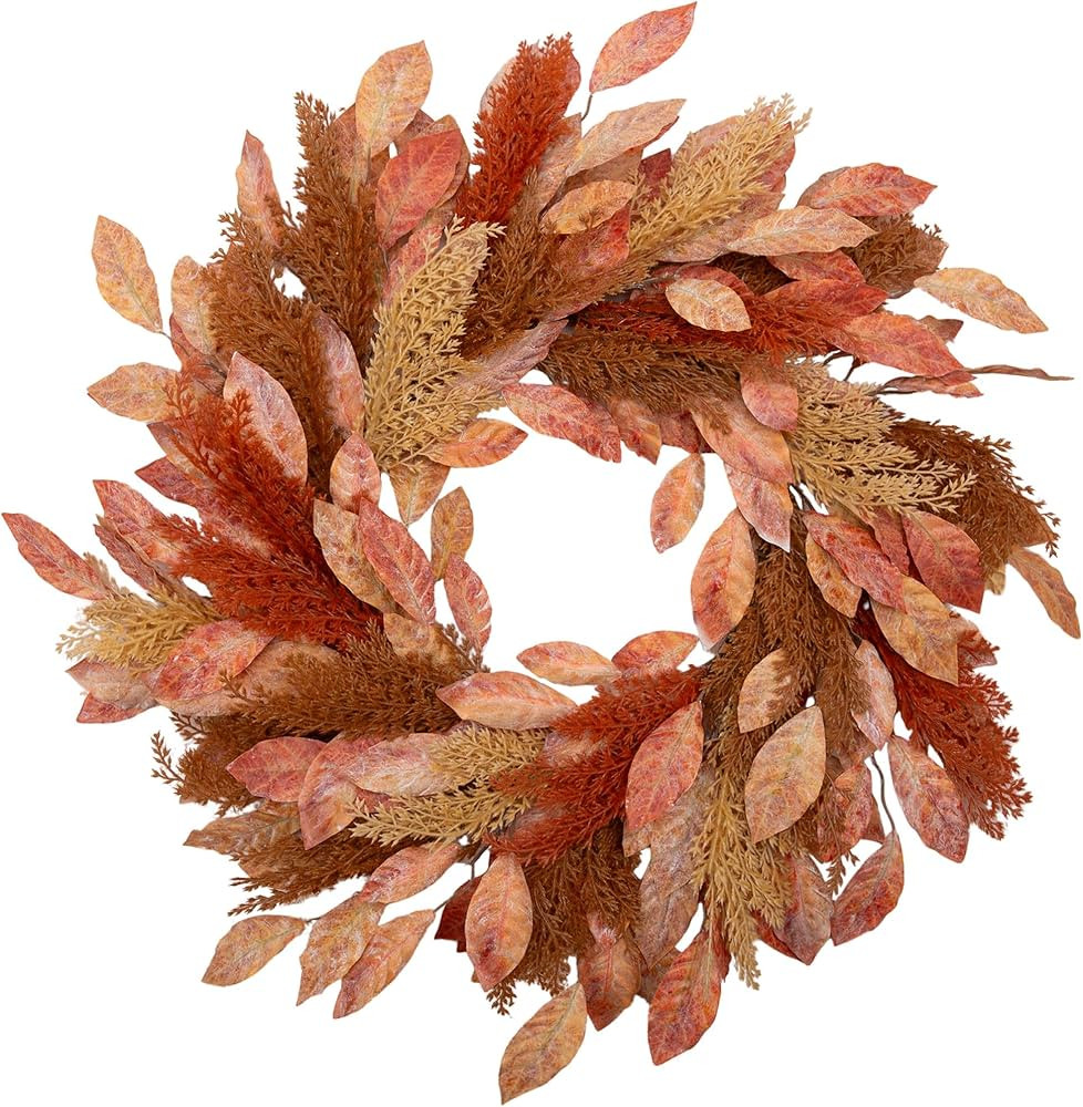 VGIA 18 Inch Fall Wreath for Front Door Autumn Wreath for Fall Decorations Harvest Wreath Artific... | Amazon (US)