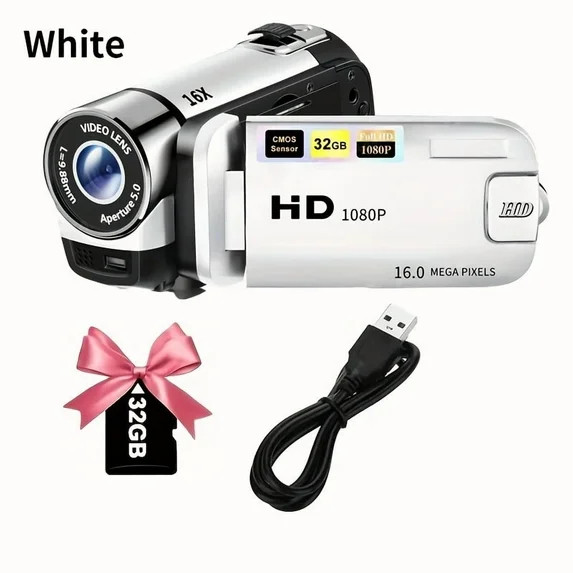 16x Digital Zoom Camera with 270° Rotating LED Flip Screen - 1080P HD Camcorder, 2.4-inch Displa... | Walmart (US)