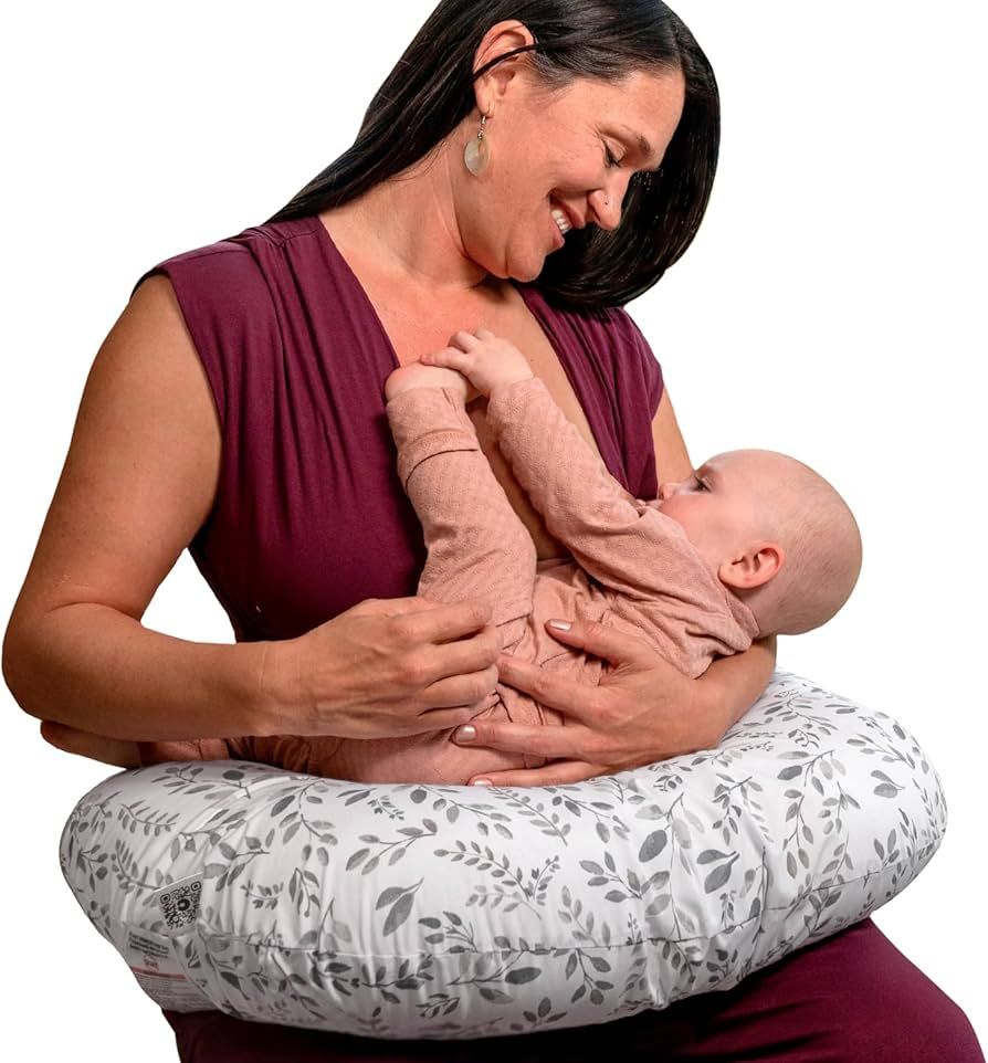 Boppy Nursing Pillow Original Support, Gray Taupe Leaves, Ergonomic Nursing Essentials for Bottle... | Amazon (US)