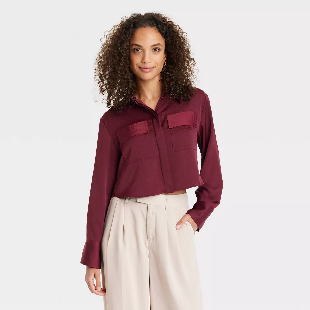 Women's Long Sleeve Button-Down Shirt - A New Day™ | Target
