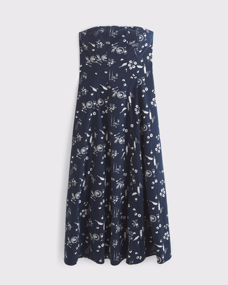 Women's The A&F Mila Strapless Midi Dress | Women's Dresses & Jumpsuits | Abercrombie.com | Abercrombie & Fitch (US)