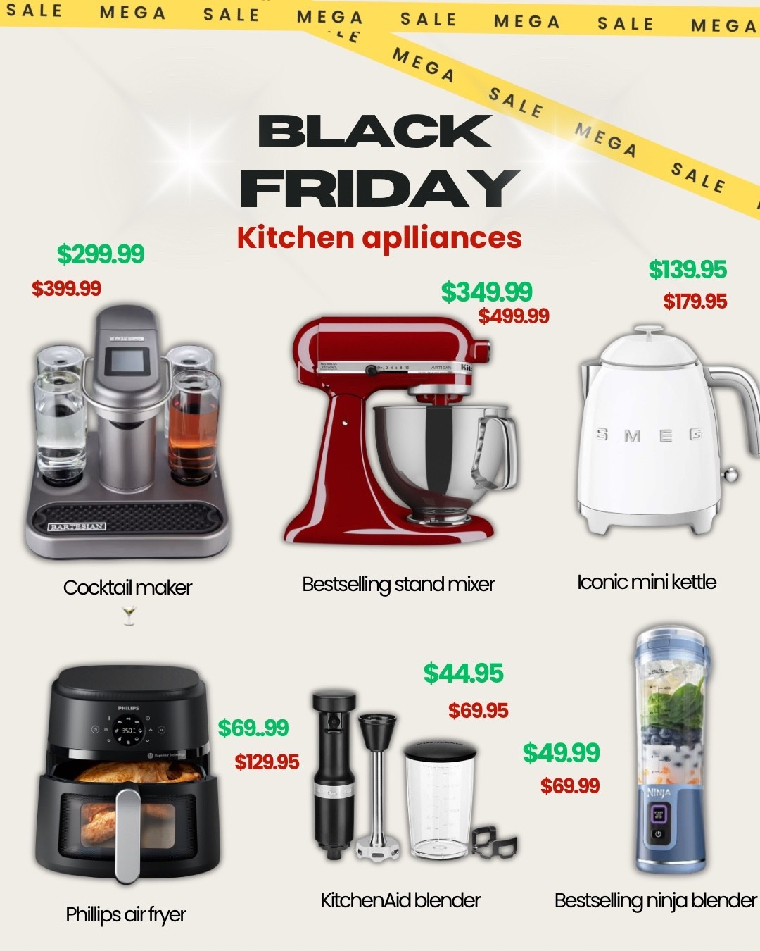 Black Friday is here! Sharing some of the bestselling kitchen appliances - we’ve got Ninja, KitchenAid, SMEG, Phillips, more! BF is the best time to update/purchase kitchen appliances, gadgets, and more! 


Kettle, mixer, Black Friday sale, thanksgiving essentials, Christmas gifts, gift ideas 

#LTKCyberWeek #LTKSaleAlert #LTKGiftGuide