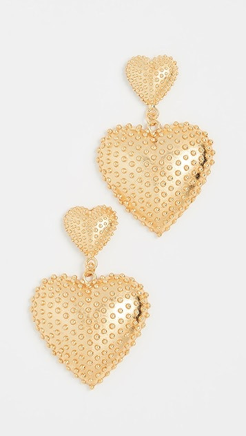 Marguerite Two Heart Earrings | Shopbop