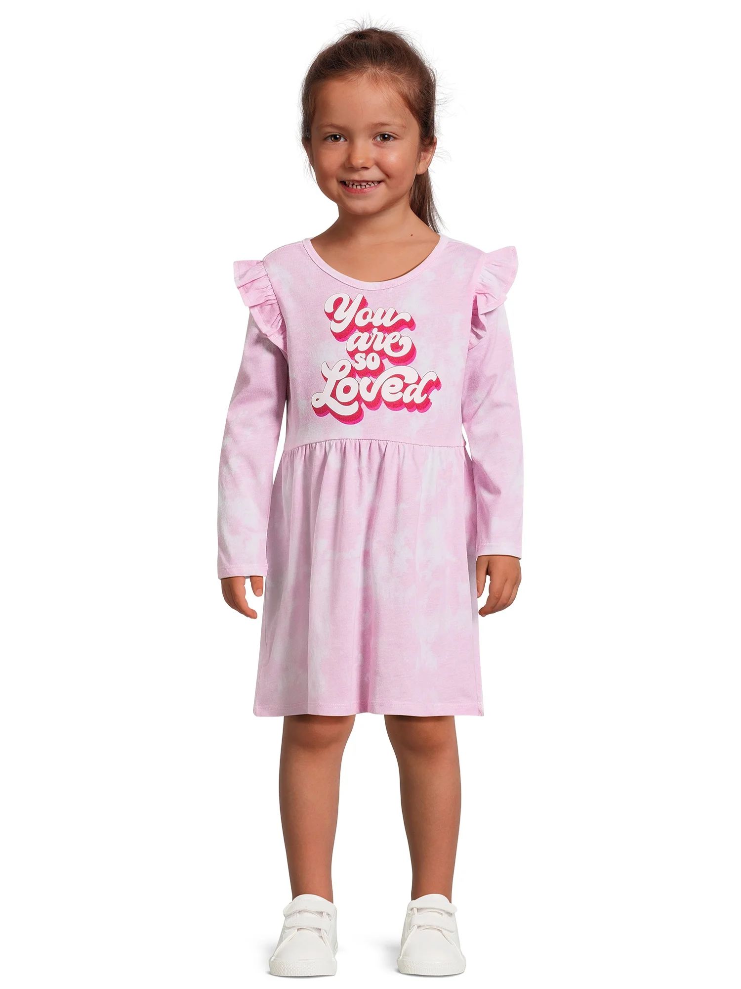 Wonder Nation Valentine’s Day Toddler Girl Long Sleeve Knit Dress, Sizes 12M-5T - Walmart.com | Walmart (US)