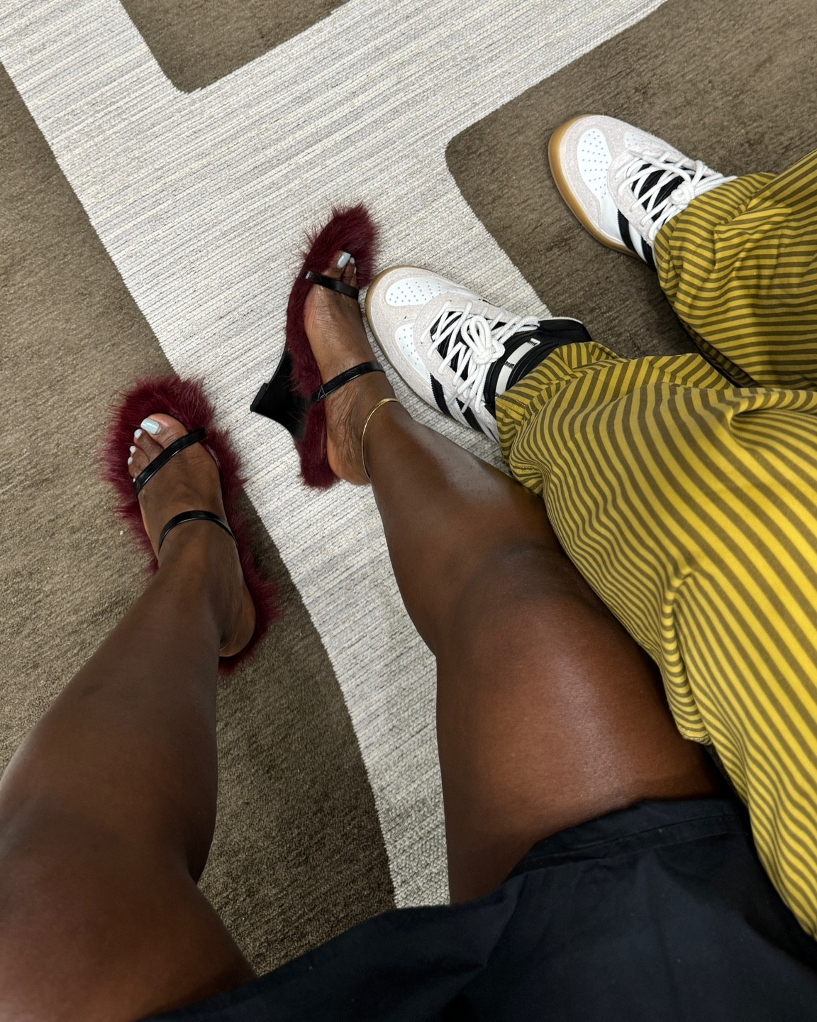 Fur wedge sandals and Bad Bunny Sambas 

#LTKFindsUnder50 #LTKShoeCrush