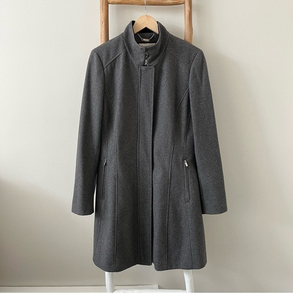 [calvin klein] for macy’s wool blend sleek minimalist mid-length coat gray L | Poshmark