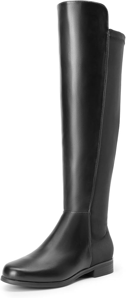 DREAM PAIRS Women's Knee-High Boots Comfortable Flat Low Heel Round Toe Stretchy Suede Slouch Boo... | Amazon (US)