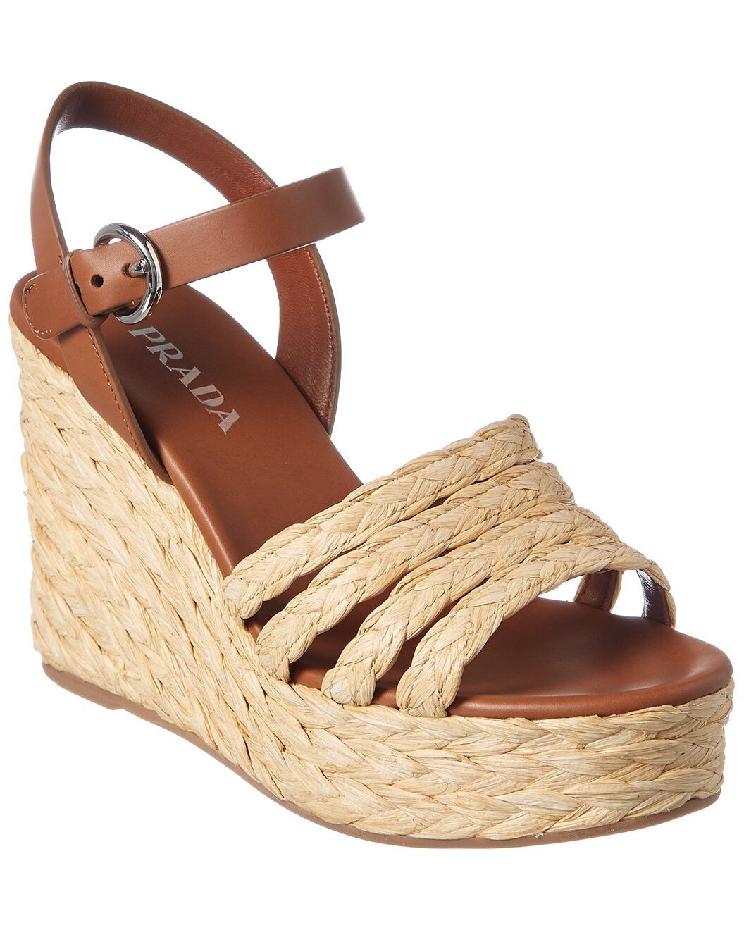 Prada Raffia & Leather Espadrille | Gilt & Gilt City