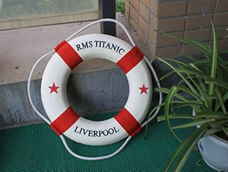 Hampton Nautical RMS Titanic 15"-Red-Nautical Lifering Decoration | Amazon (US)