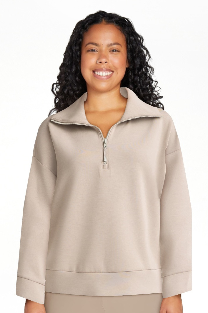 Avia Women's and Women's Plus Scuba Knit Quarter Zip Pullover, Sizes XS-4X | Walmart (US)