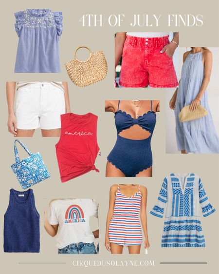 4th of July, 4th of July outfit, 4th of July shirt, 4th of July swim, women’s swimsuits, summer dresses, summer outfits, women’s tops, women’s summer tops, white shorts, bags, navy swimsuit, red shorts, navy top, America shirt 

#LTKunder50 #LTKstyletip #LTKSeasonal