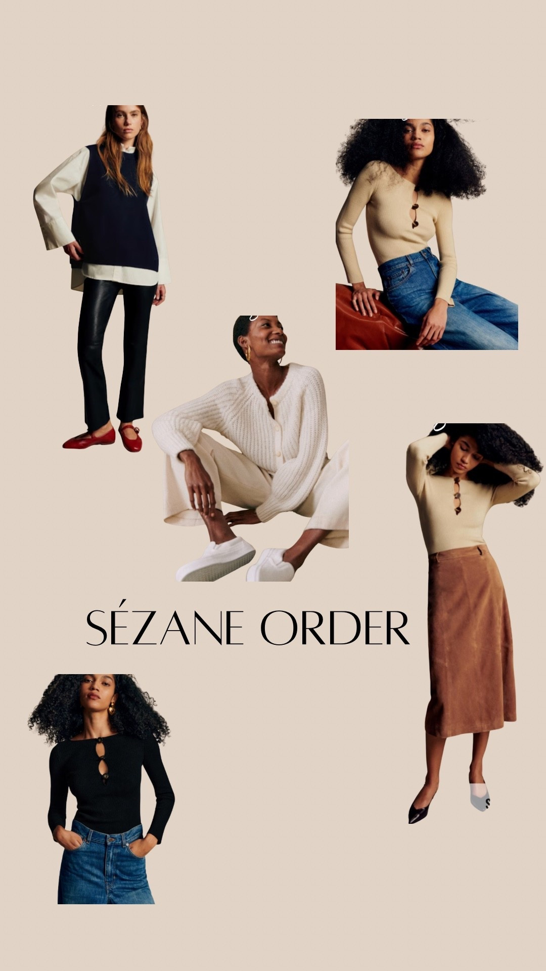 Black leather trousers, white cardigan, cream wool cardigan, brown suede skirt, camel suede skirt, black cutout top  

#LTKStyleTip #LTKSeasonal