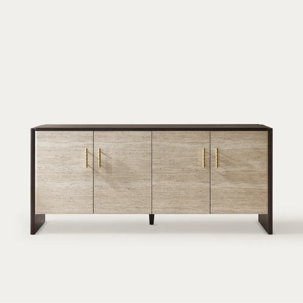 Renata 71" Travertine-Textured Sideboard | Hernest