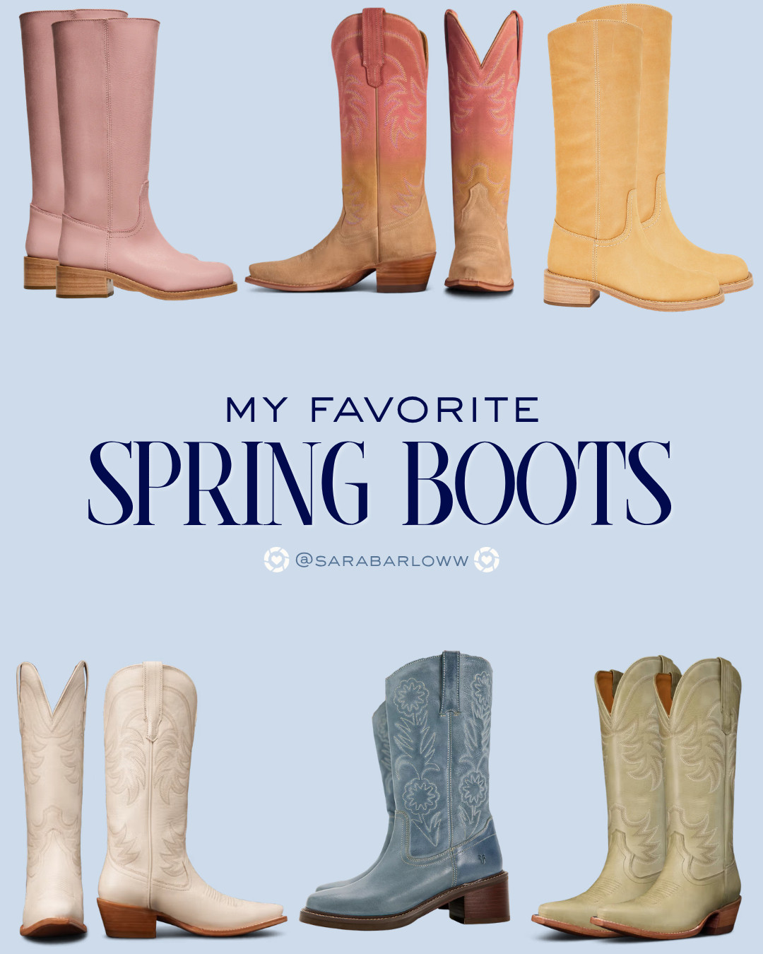 i'm obsessed with boots this spring! some of my favorites from tecovas, free people, revolve, steve madden, and frye should be on everyone's must-have list this season! for comfort and style, check out these adorable spring boots!  

 #LTKFestival #LTKootd #LTKSeasonal