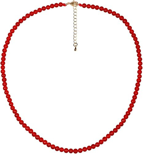 Simple 4mm Gemstones and Crystals Choker Necklace Unisex 16"-18" | Necklaces for Women Men, Adjus... | Amazon (US)