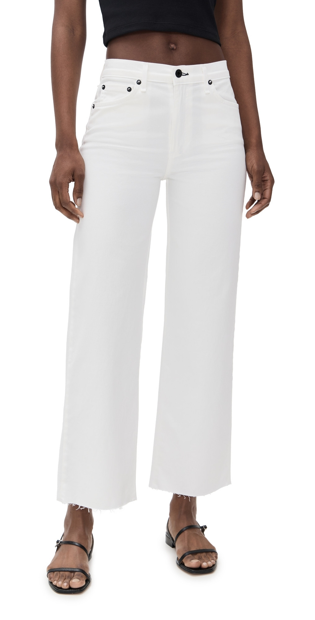 ASKK NY Crop Wide Leg Twill Pants Ivory 32 | Shopbop