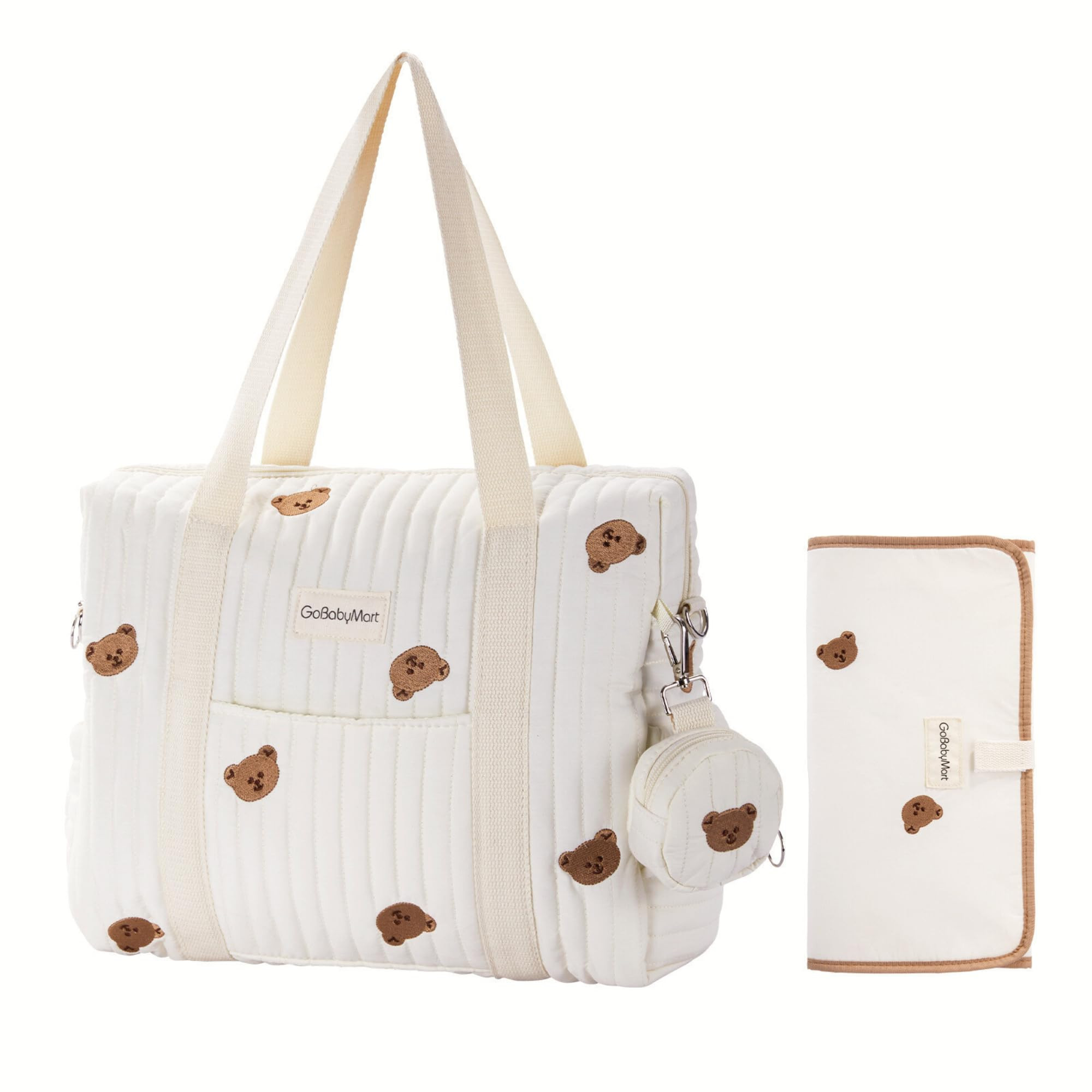 GOBABYMART 3pc Diaper Bag Tote Set, Hospital Bag for Labor & Delivery, Maternity Travel Bag with ... | Amazon (US)