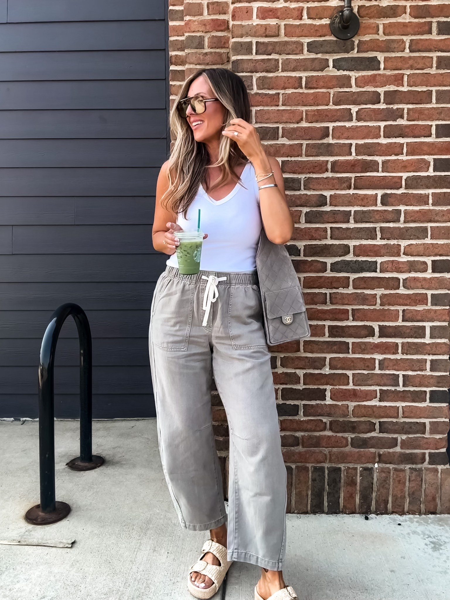 Finally matcha szn  ☀️ size medium mid rise pants 

#LTKOver40 #LTKMothersDay #LTKootd