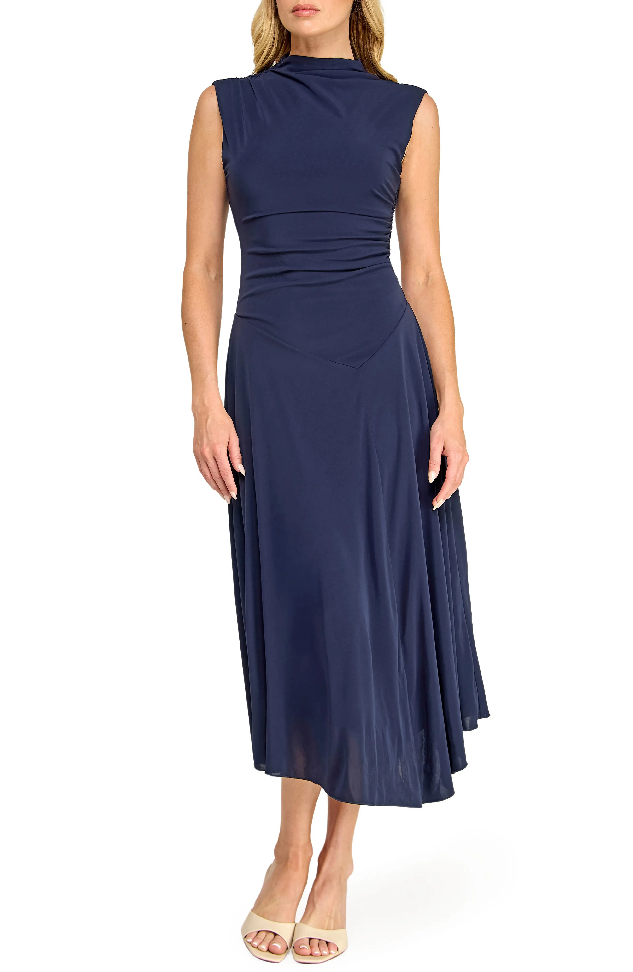 Ruched Funnel Neck Dress (Women) | Nordstrom | Nordstrom