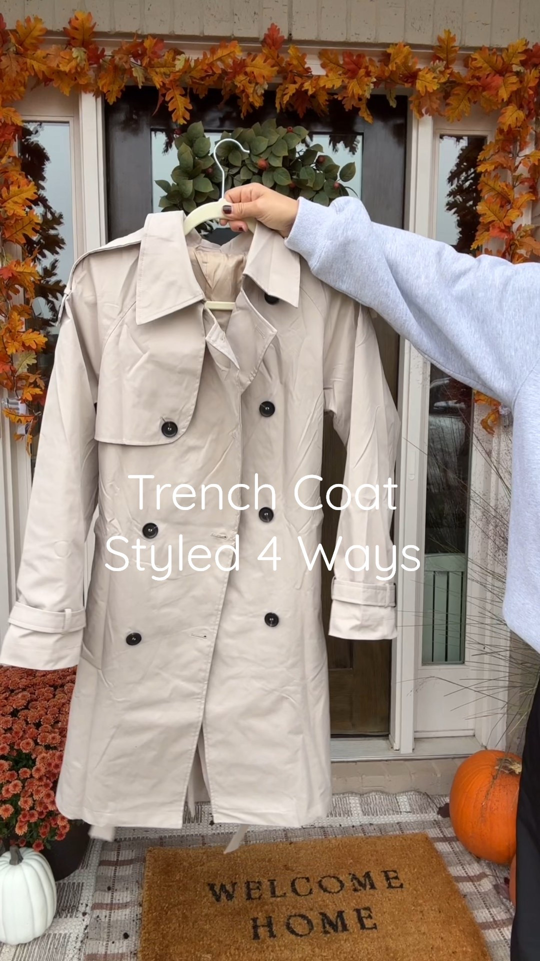 Amazon Trench Coat Styled 4 Ways 
Which is your favorite? 

I really love the look with the sweatshirt and jogging pants. I can be on to the go and comfortable, but feel put together.
But I also really love the last look, dressed up and fun, but still warm. This coat truly does go with everything and is a staple fall capsule wardrobe piece! 


#LTKStyleTip #LTKMidsize #LTKSeasonal