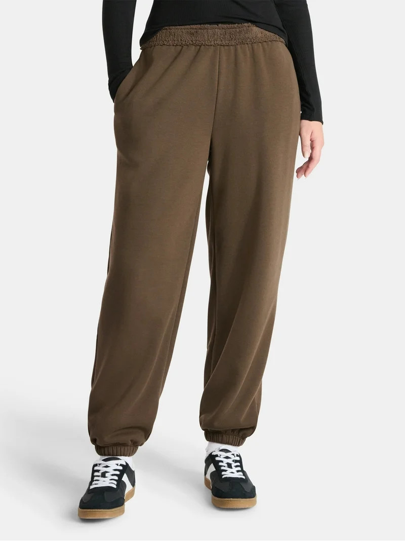 No Boundaries Teddy Lined Jogger, Women's | Walmart (US)