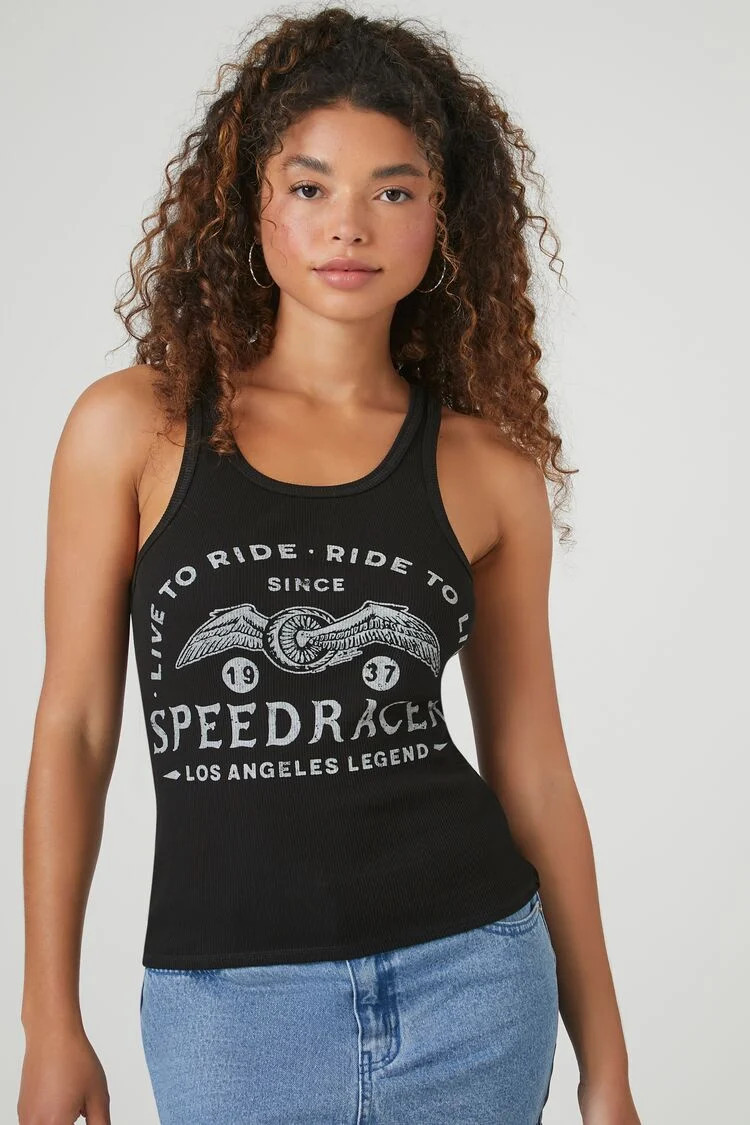 Ribbed Knit Speed Racer Tank Top | Forever 21 (US)