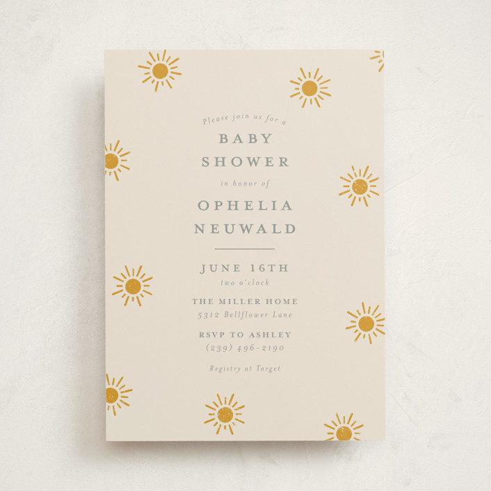 "Sun Toss" - Customizable Baby Shower Invitations in Yellow by Meggy Masters. | Minted