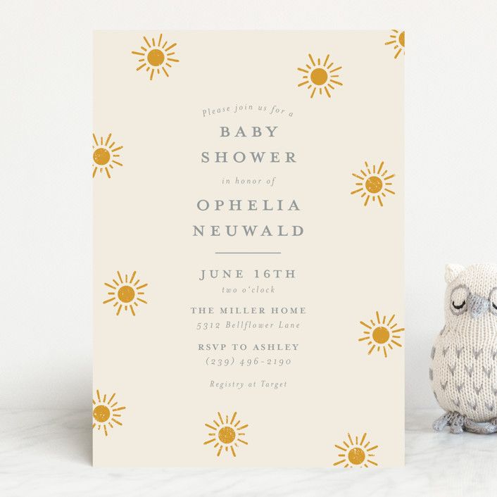 "Sun Toss" - Customizable Baby Shower Invitations in Yellow by Meggy Masters. | Minted