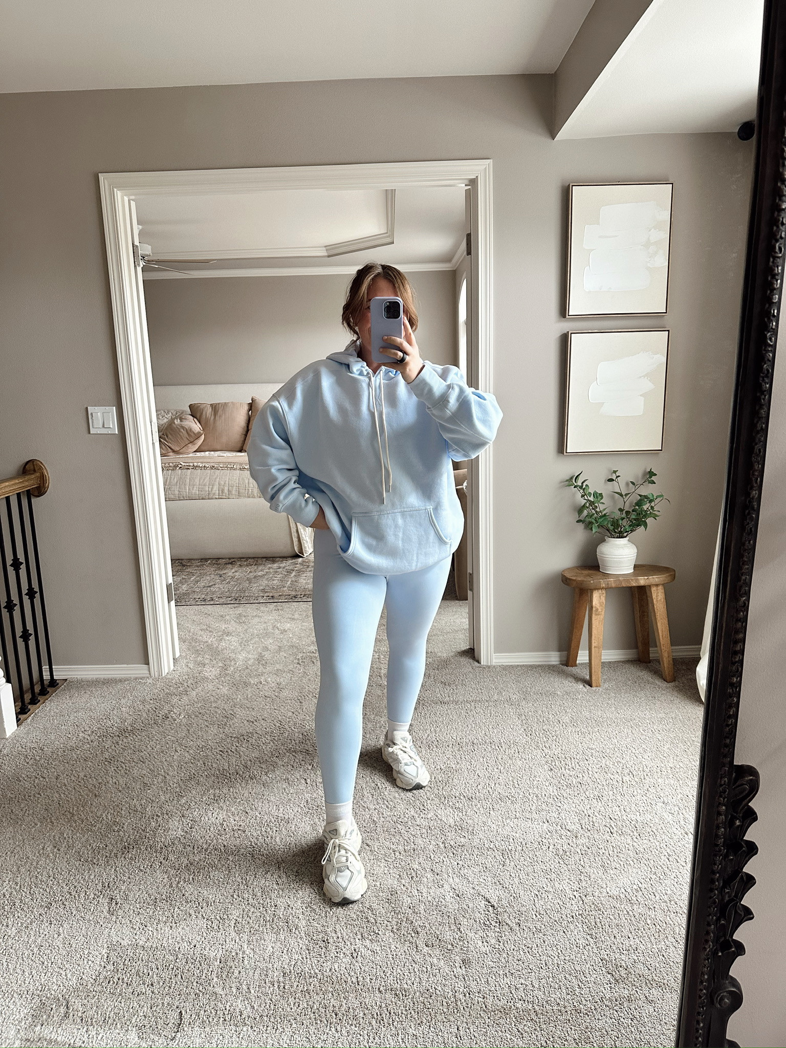 The perfect Spring Outfit for lounging at home! 🩵 Wearing a size Large in everything. 

Size 12 | 5'4" | 180ish lbs
 

 #LTKMidsize #LTKFindsUnder50 #LTKFindsUnder100