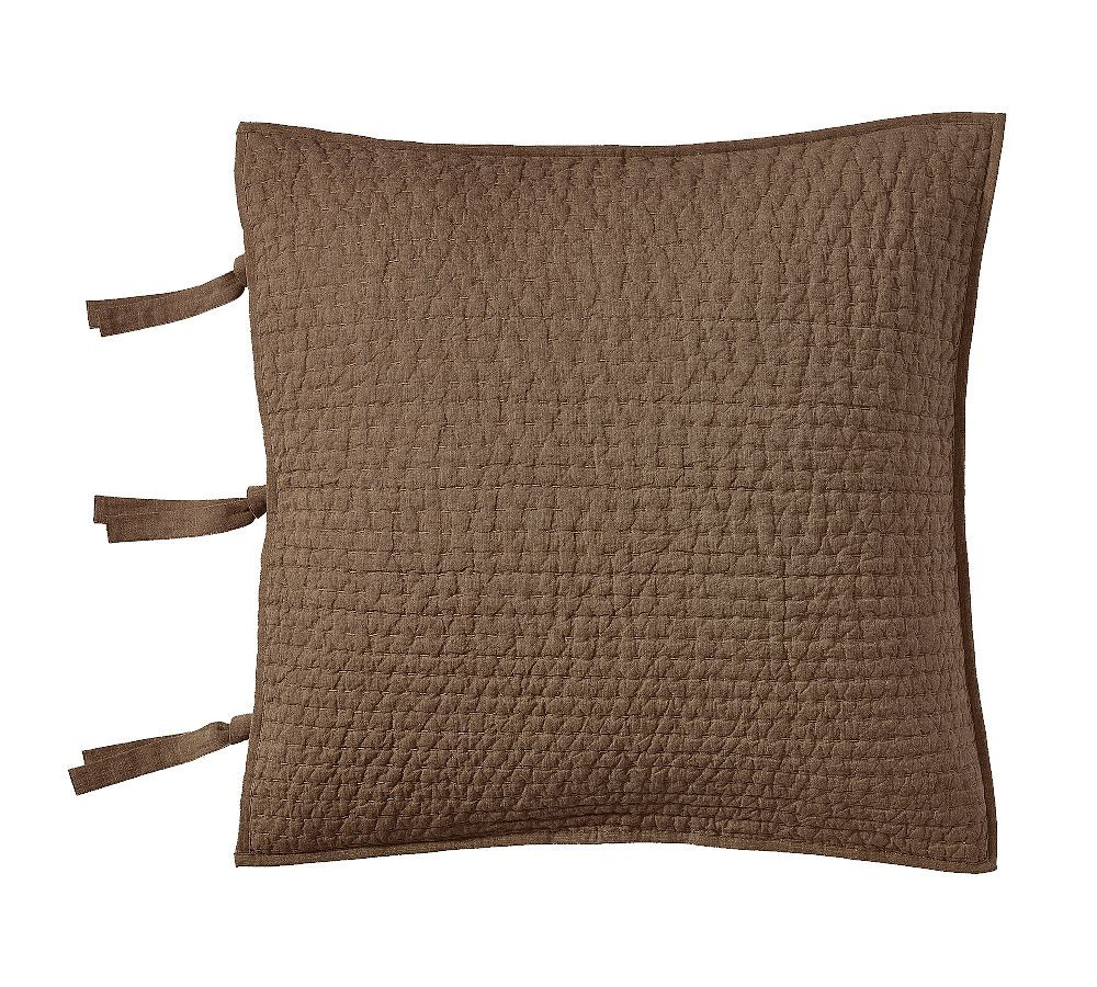 Pick-Stitch Handcrafted Cotton Linen Quilted Sham | Pottery Barn (US)