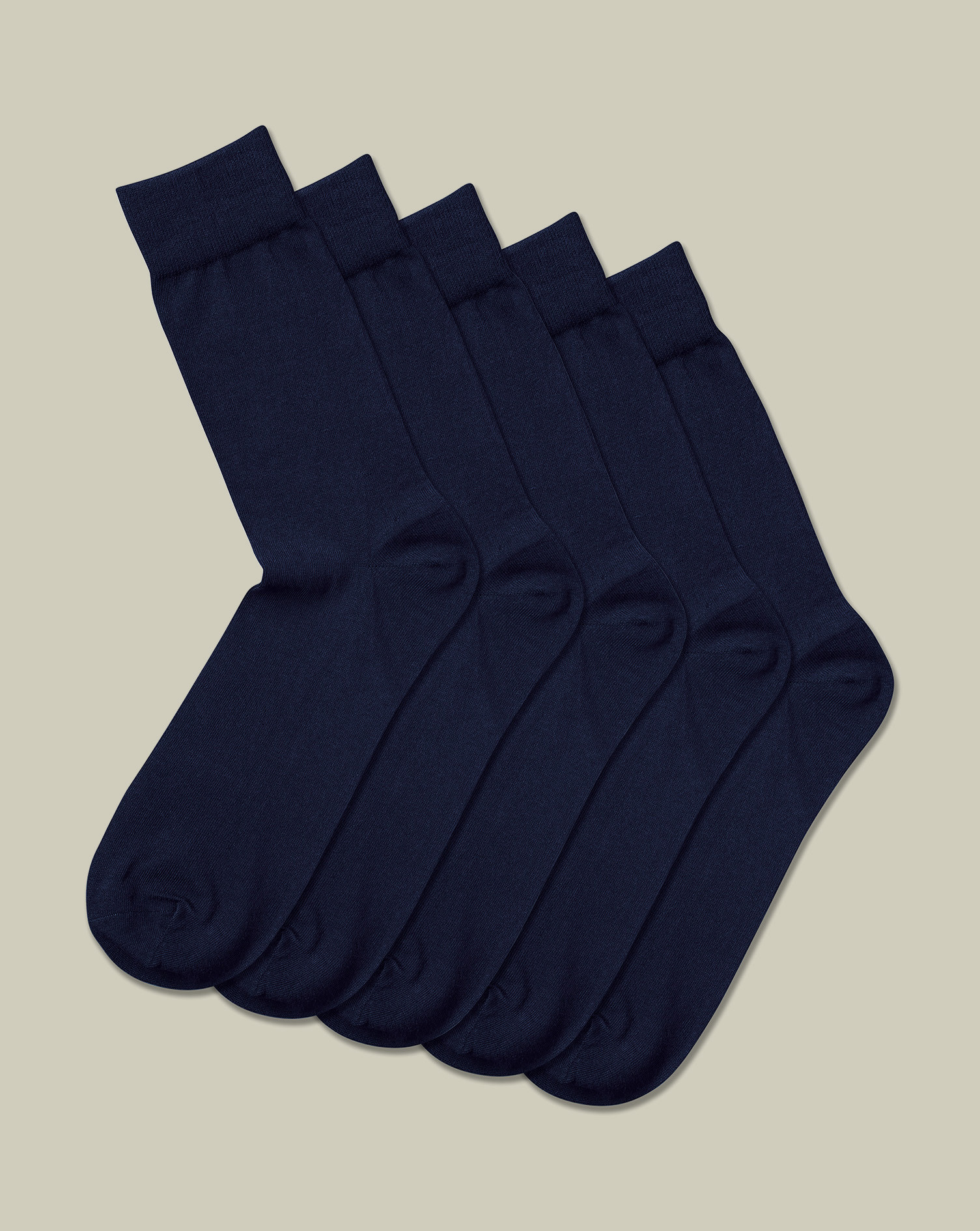 Men's Charles Tyrwhitt 5 Pair Rich Multipack Socks - Navy Blue Size 6-10 Cotton | Charles Tyrwhitt