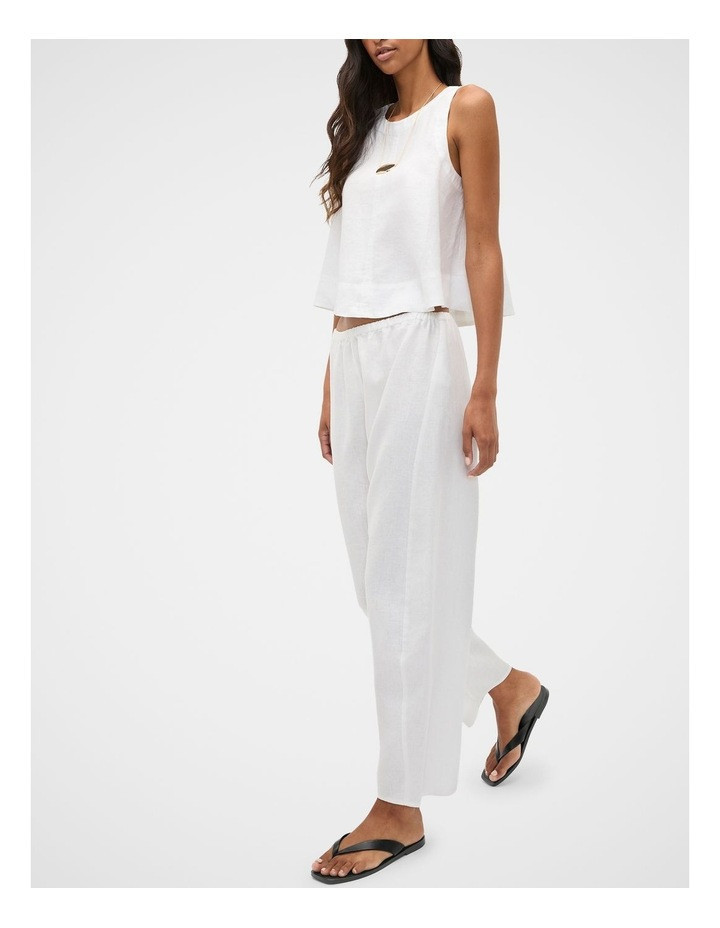 Seed Heritage Linen Barrel Leg Elasticated Pant in Whisper White 16 | Myer