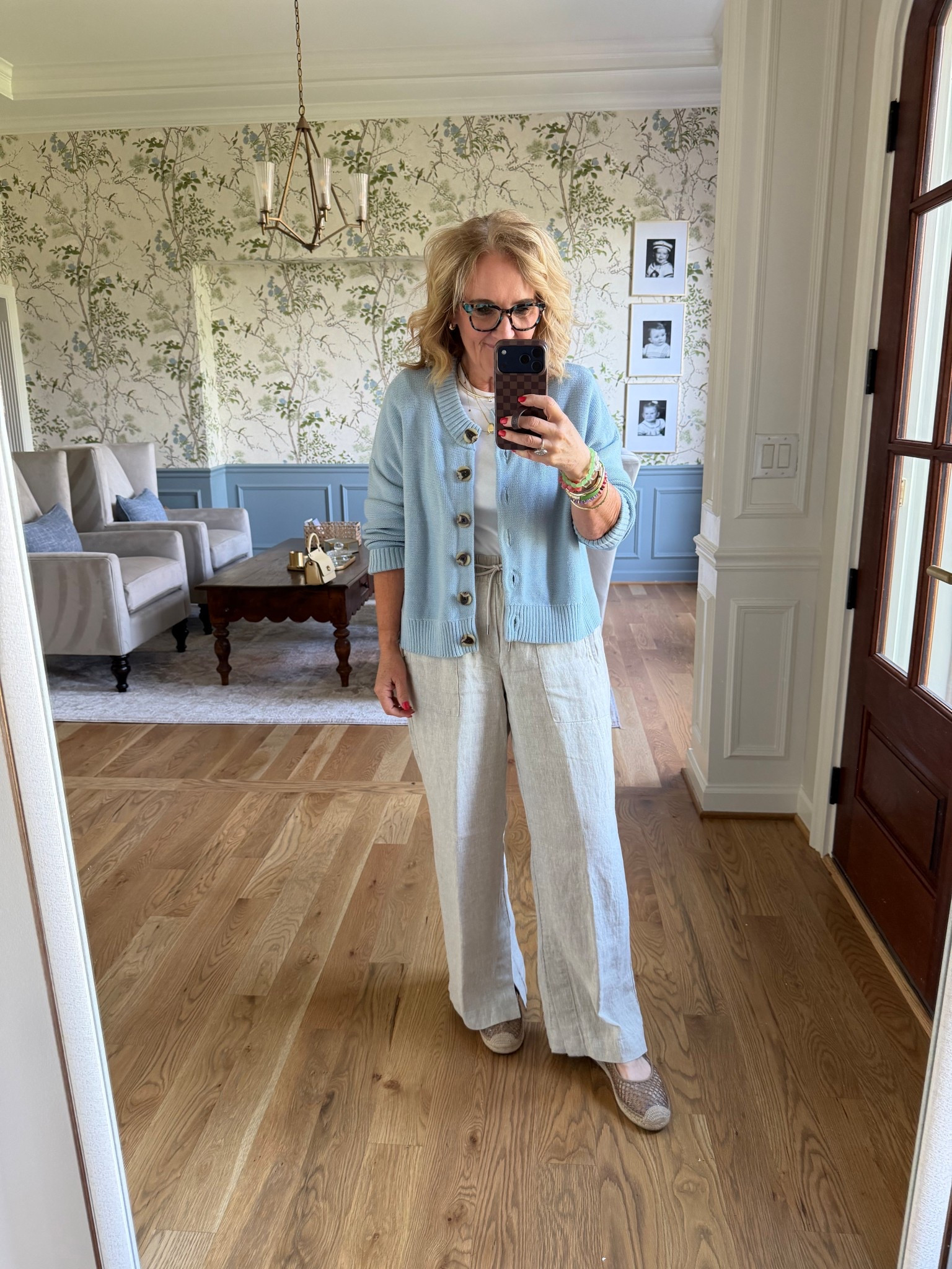 20% off electric picks jewelry code TAKE20
20% off my bracelet stacks code NANETTE20
Sweater size medium 
Pants medium petite 
Tee small
Espadrilles true to size

#LTKOver40 #LTKootd #LTKSaleAlert