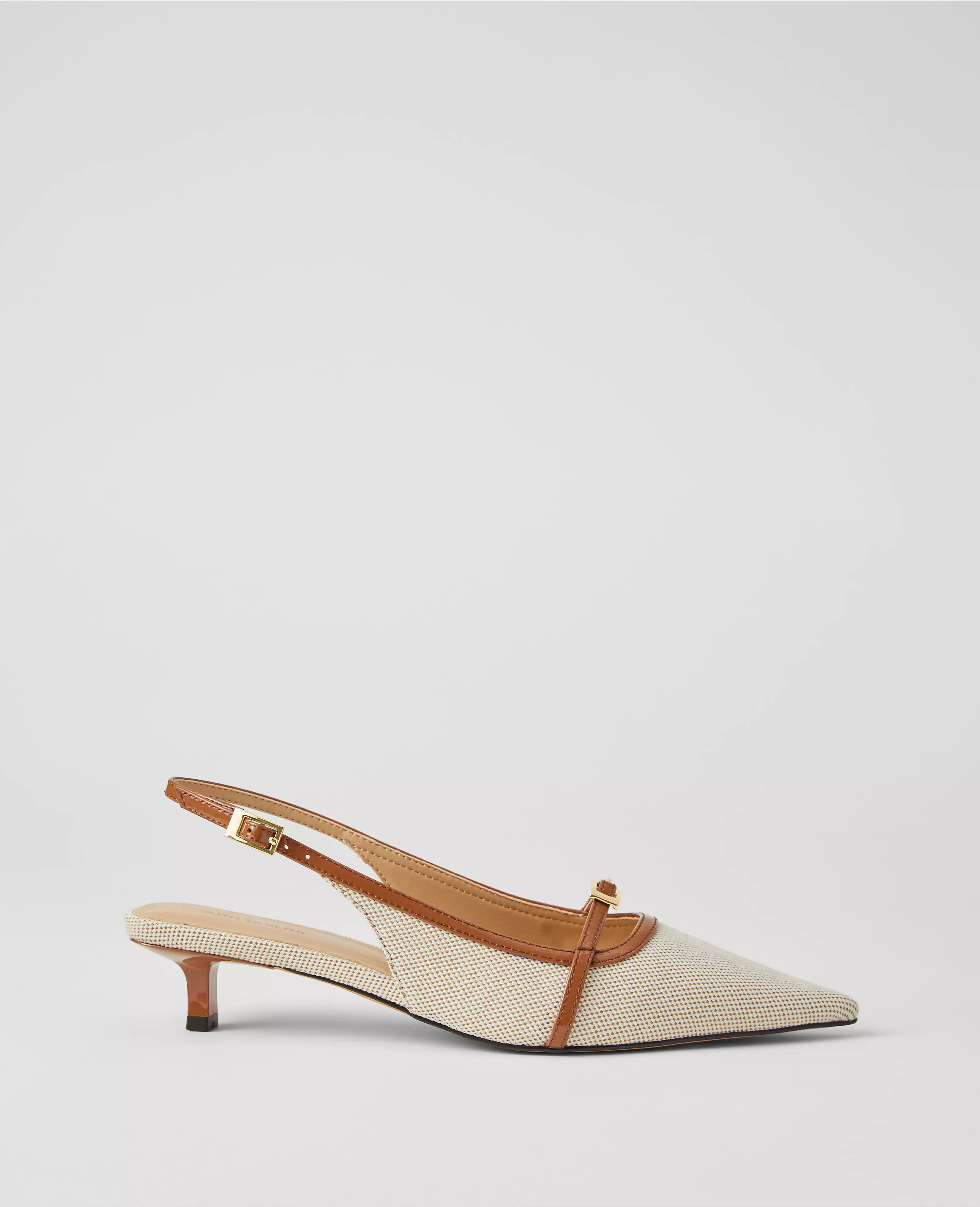 Buckle Kitten Heel Slingback Pumps | Ann Taylor