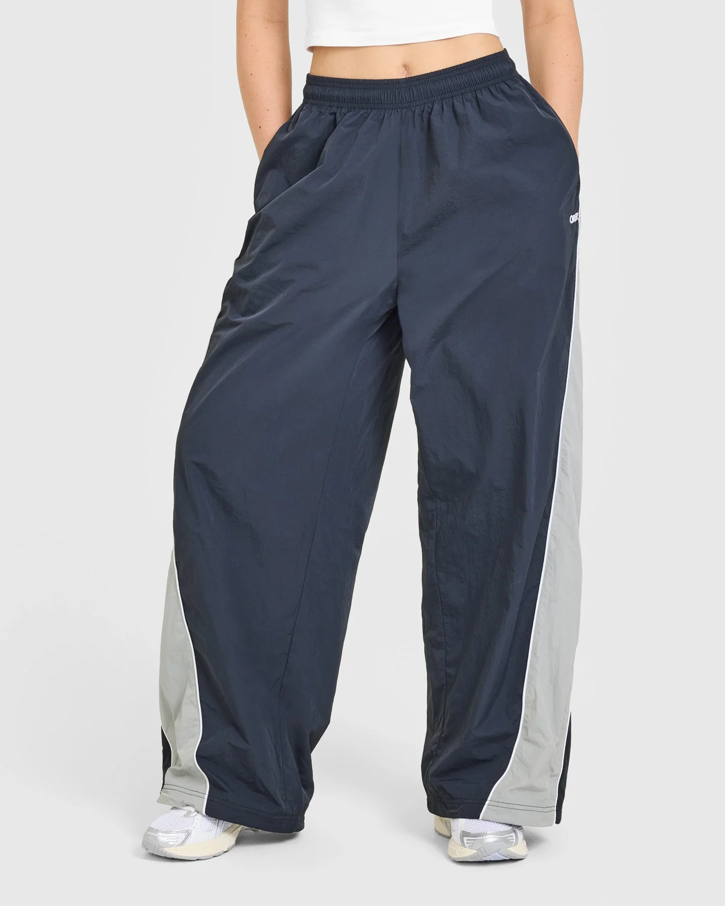 Oversized Piped Woven Straight Leg Track Bottoms | Deep Umber Brown | Oner Active (UK / US)