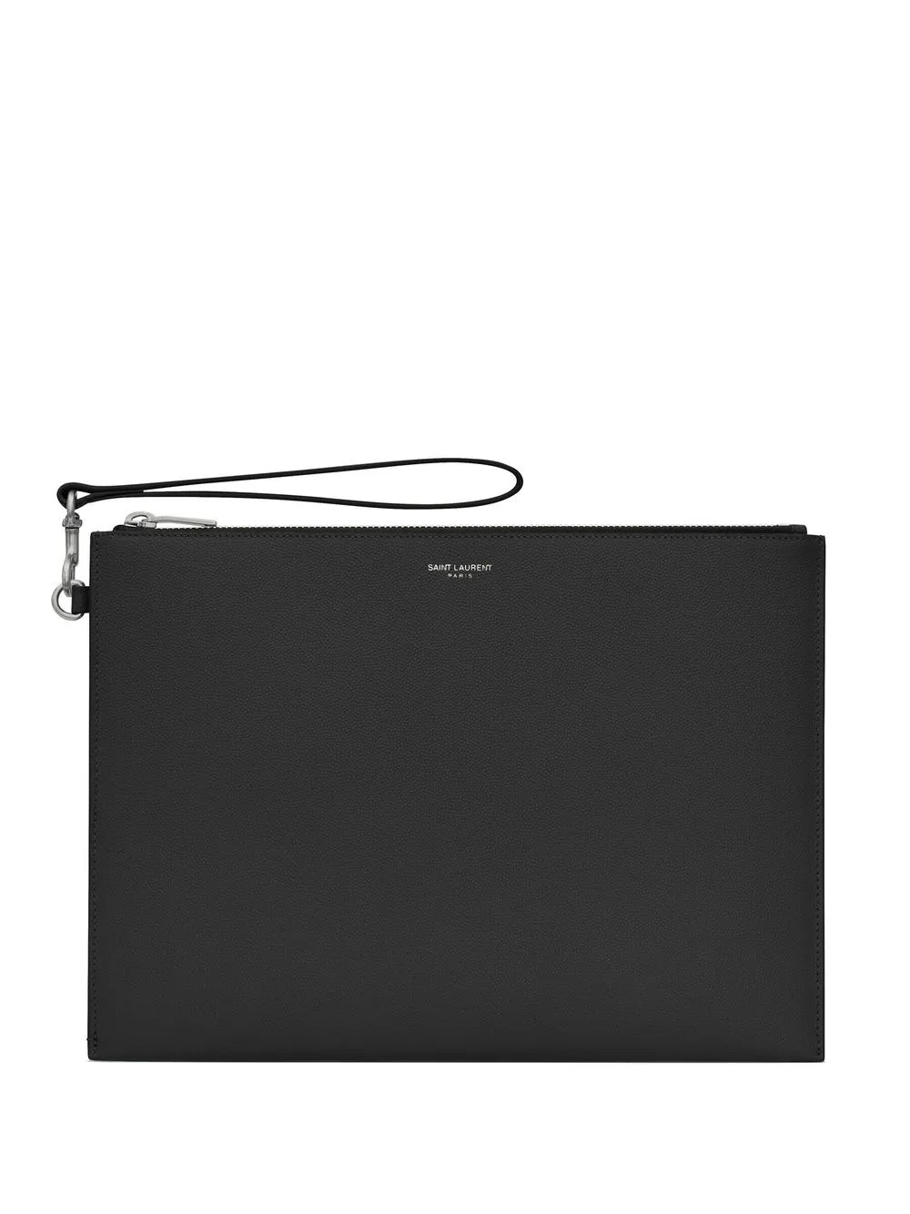 Saint Laurent Logo Zipped Clutch - Farfetch | Farfetch Global