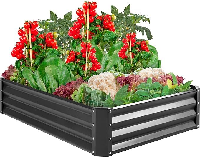 Best Choice Products 4x3x1ft Outdoor Metal Raised Garden Bed Box Vegetable Planter for Growing Fr... | Amazon (US)