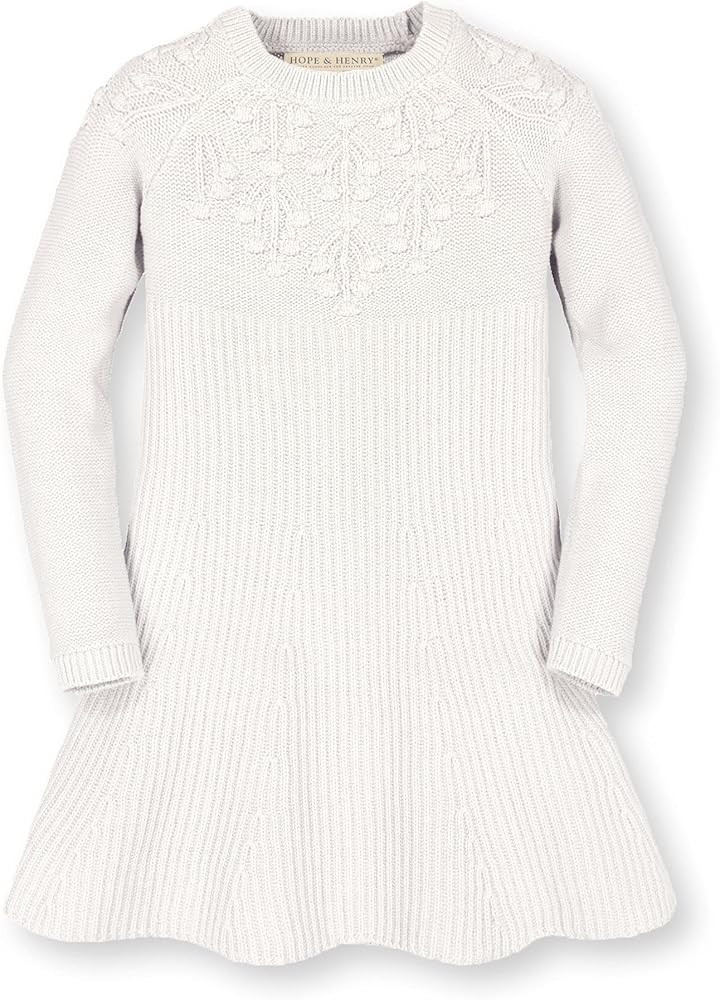 Hope & Henry Girls' Long Sleeve Sweater Dress with Ribbed Skirt | Amazon (US)