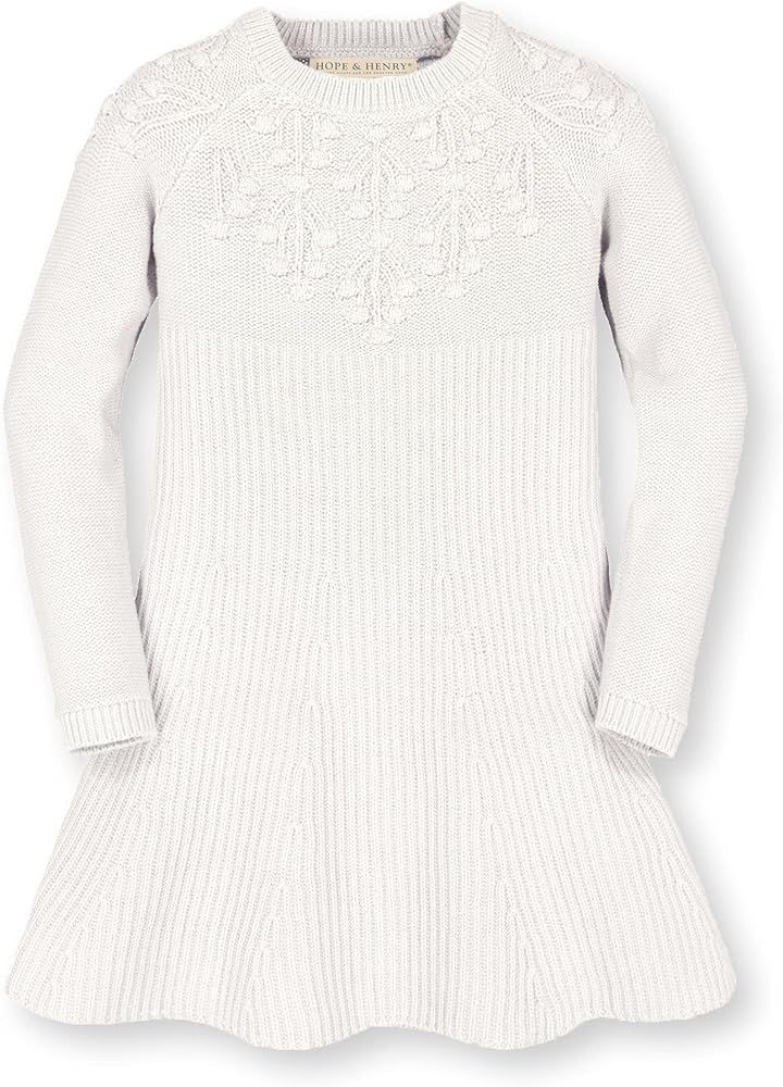 Hope & Henry Girls' Long Sleeve Sweater Dress with Ribbed Skirt | Amazon (US)