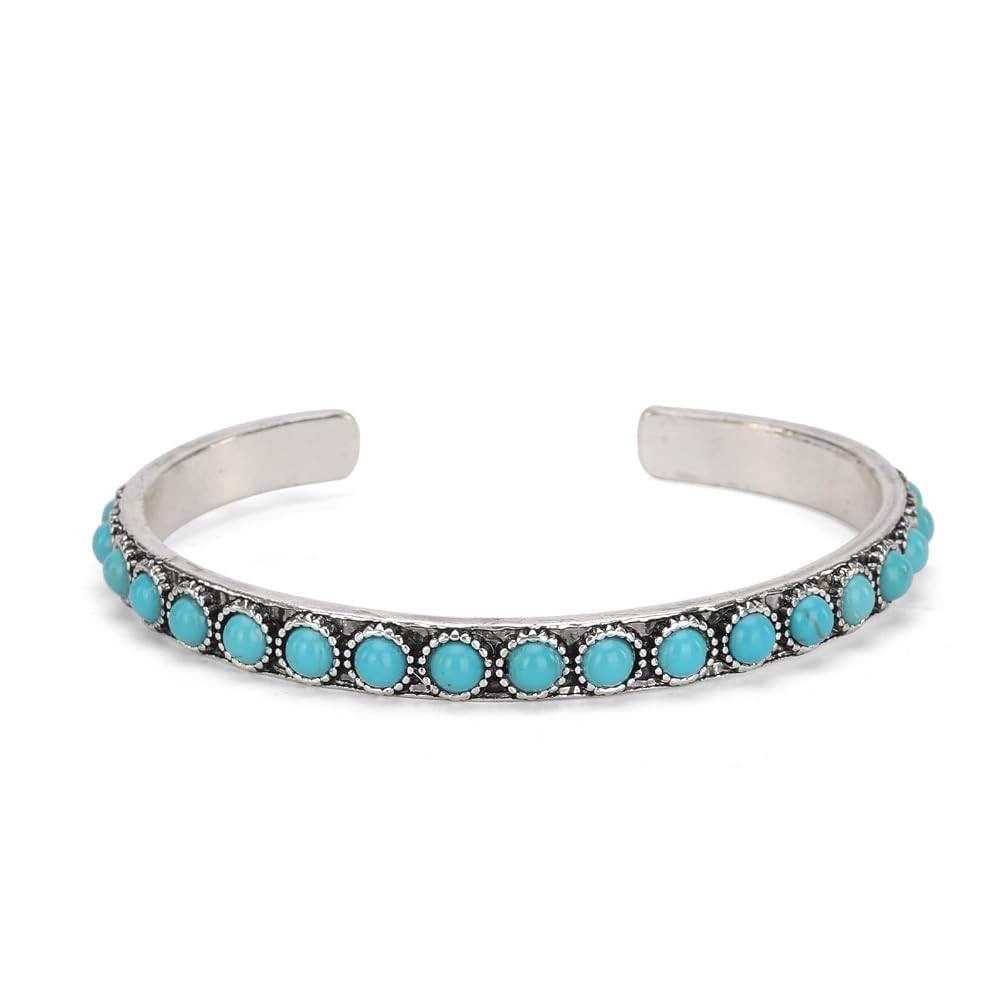 Montana West Rustic Couture's Bohemian Turquoise Cuff Bangle Bracelets for Women Cowgirl | Amazon (US)