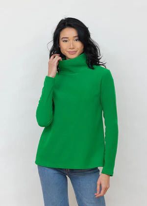 Greenpoint Turtleneck in Terry Fleece (Kelly Green) | Dudley Stephens